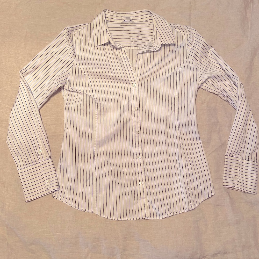 Calvin Klein button up pinstripe shirt